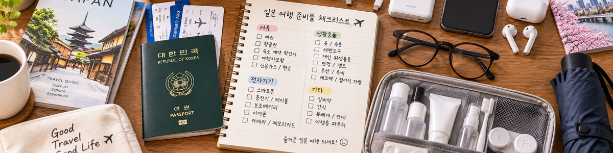 일본 여행 준비물 체크리스트와 전자기기·생활용품